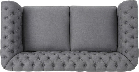 E-FURNITURE Kennedy 3 Seater Couch Velvet Finish In MultiColour - E-FURNITURE
