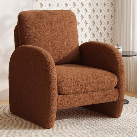E- Furniture Zoho Upholstered chair in Sued In Brown color