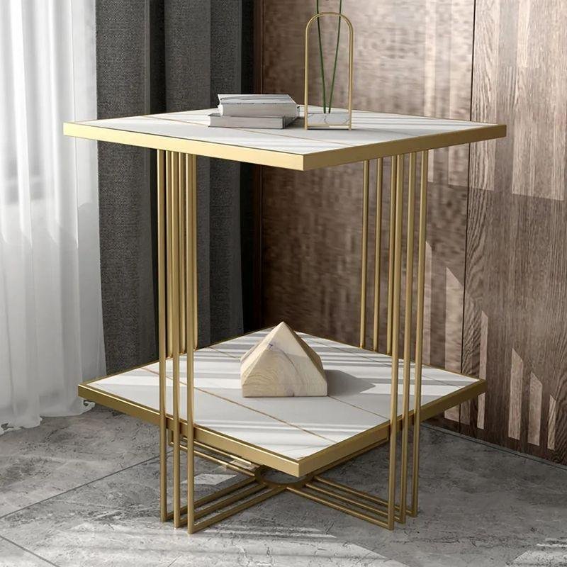 E-Furniture Wichita Side Table marble white