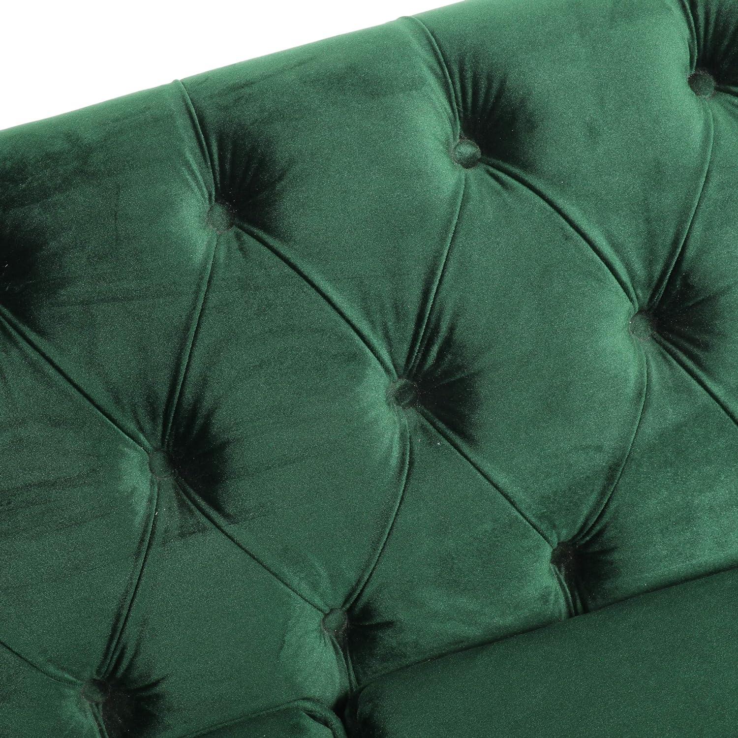 E-FURNITURE Neil 3 Seater Couch Velvet Finish In MultiColour - E-FURNITURE