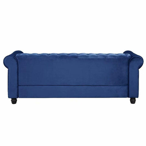 E-Furniture Munich chesterfield Couch | 3 Seater Couch In Blue Colour - E-FURNITURE