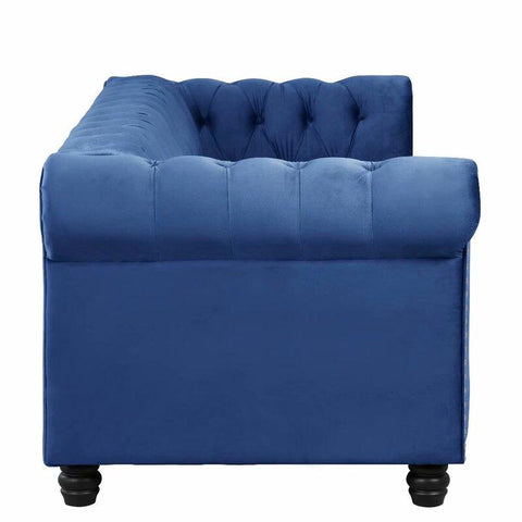 E-Furniture Munich chesterfield Couch | 3 Seater Couch In Blue Colour - E-FURNITURE