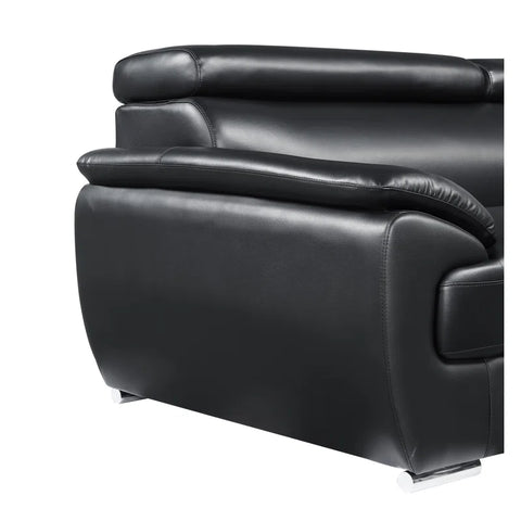 ClickUp Sofa Set In Black Leatherette by E-furniture