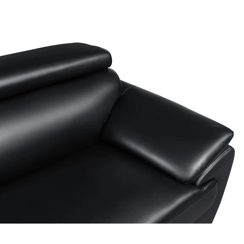 ClickUp Sofa Set In Black Leatherette by E-furniture