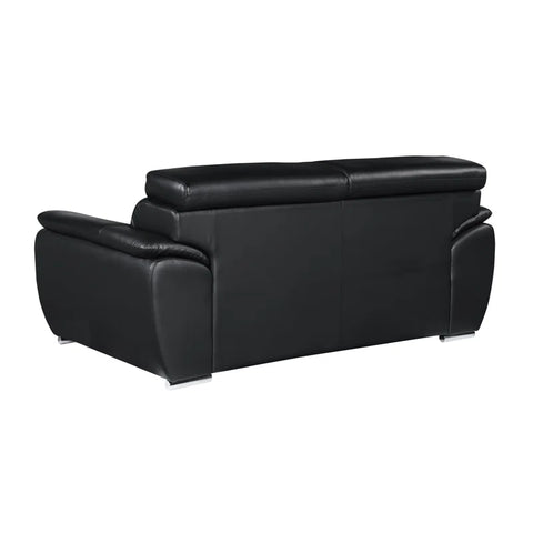 ClickUp Sofa Set In Black Leatherette by E-furniture