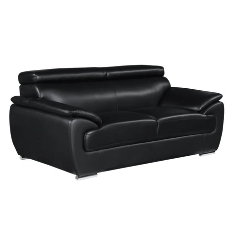 ClickUp Sofa Set In Black Leatherette by E-furniture