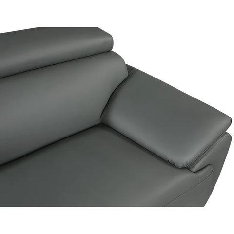 ClickUp Sofa Set In Grey Color Leatherette by E-furniture