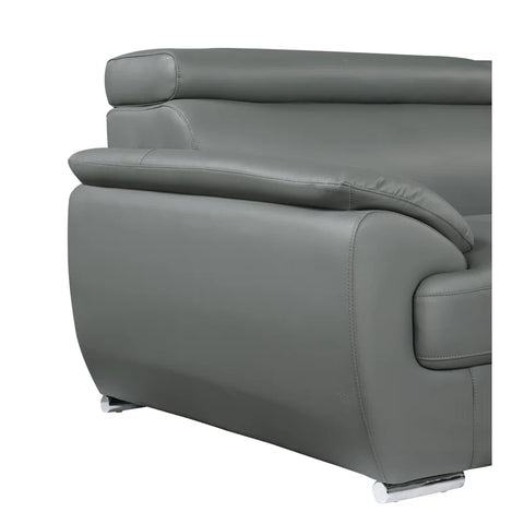 ClickUp Sofa Set In Grey Color Leatherette by E-furniture