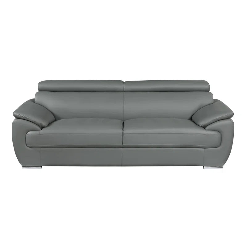ClickUp Sofa Set In Grey Color Leatherette by E-furniture