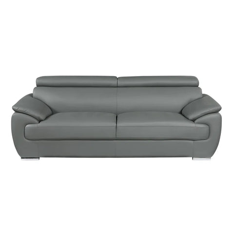 ClickUp Sofa Set In Grey Color Leatherette by E-furniture