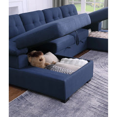 E-Furniture Zoom Sofa Cum Bed | Sofa Cum Bed In Blue Color