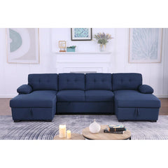 E-Furniture Zoom Sofa Cum Bed | Sofa Cum Bed In Blue Color