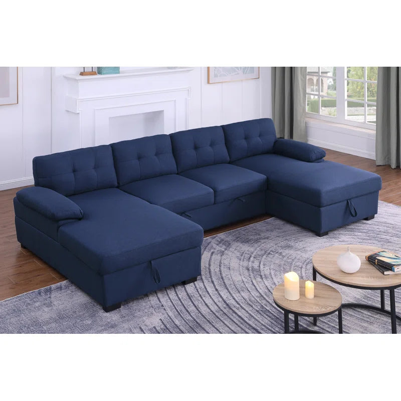 E-Furniture Zoom Sofa Cum Bed | Sofa Cum Bed In Blue Color