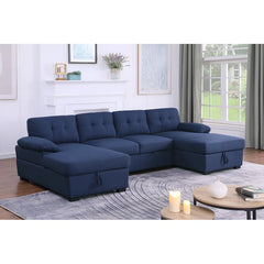 E-Furniture Zoom Sofa Cum Bed | Sofa Cum Bed In Blue Color