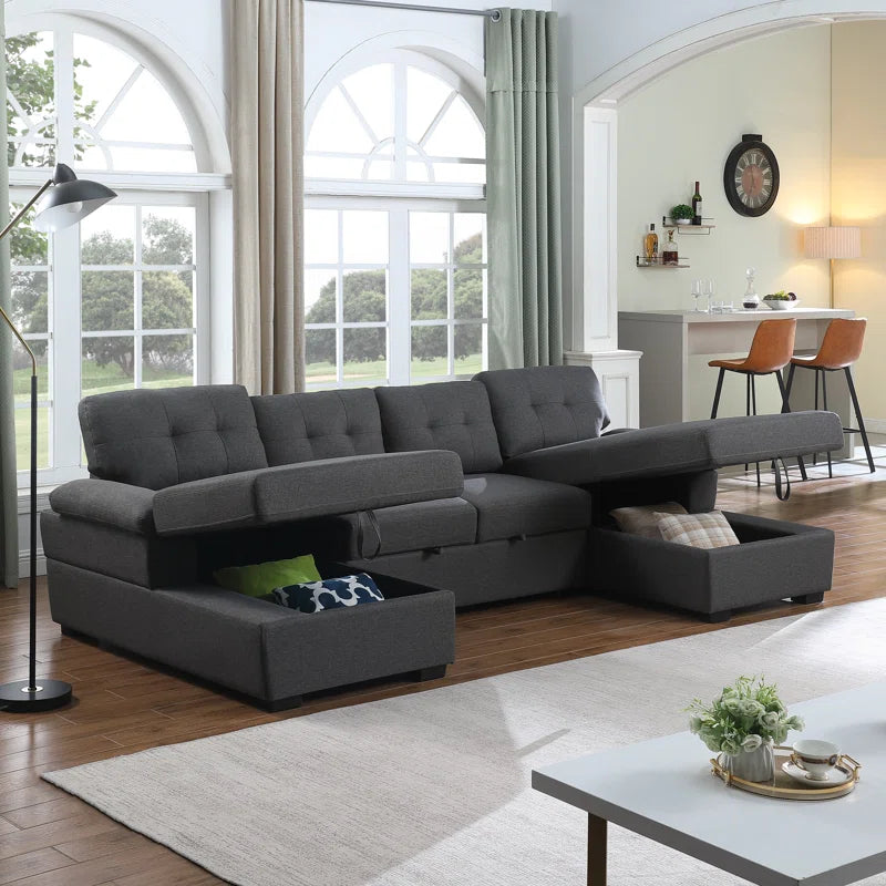 E-Furniture Zoom Sofa Cum Bed | Sofa Cum Bed In Grey Color