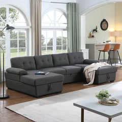 E-Furniture Zoom Sofa Cum Bed | Sofa Cum Bed In Grey Color