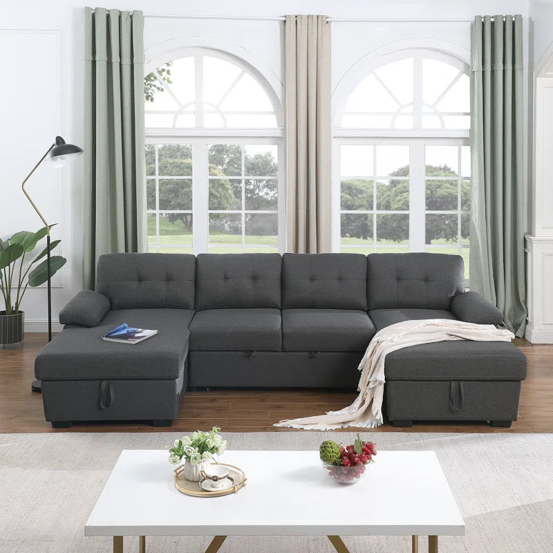 E-Furniture Zoom Sofa Cum Bed | Sofa Cum Bed In Grey Color