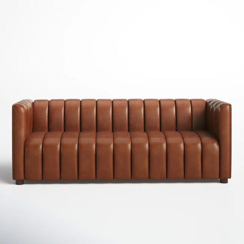 Salesforce Sofa Couch In Brown Color Leatherette by E-furniture