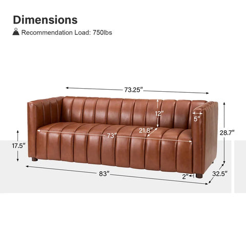 Salesforce Sofa Couch In Brown Color Leatherette by E-furniture