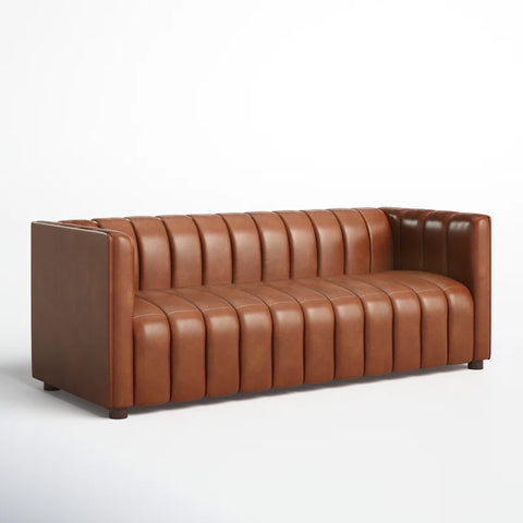 Salesforce Sofa Couch In Brown Color Leatherette by E-furniture