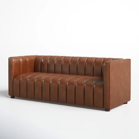 Salesforce Sofa Couch In Brown Color Leatherette by E-furniture