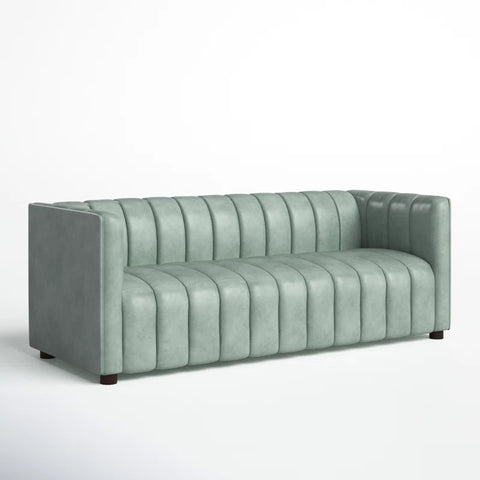 Pipedrive Sofa Couch In Peach Blue Color Leatherette by E-furniture