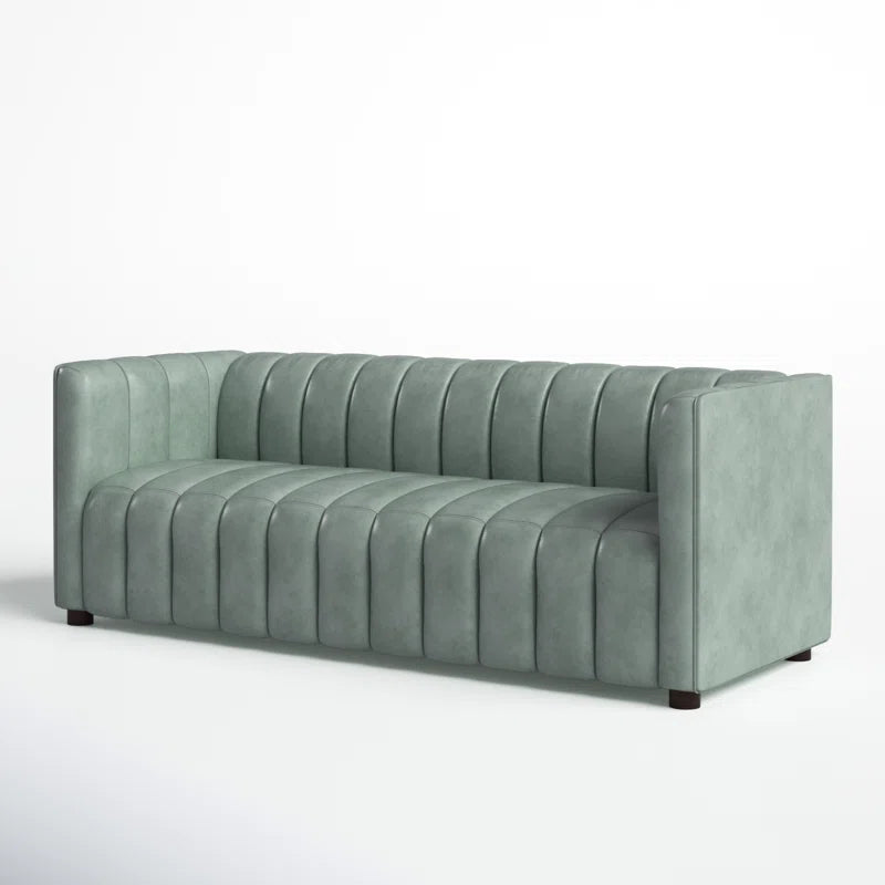 Pipedrive Sofa Couch In Peach Blue Color Leatherette by E-furniture