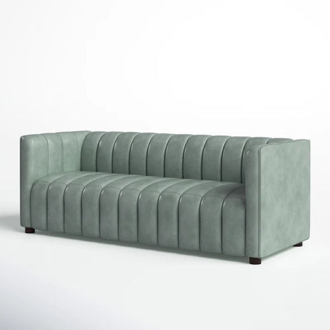 Pipedrive Sofa Couch In Peach Blue Color Leatherette by E-furniture