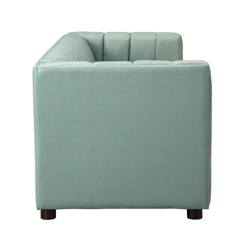 Pipedrive Sofa Couch In Peach Blue Color Leatherette by E-furniture
