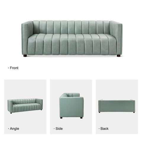 Pipedrive Sofa Couch In Peach Blue Color Leatherette by E-furniture