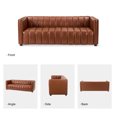 Salesforce Sofa Couch In Brown Color Leatherette by E-furniture