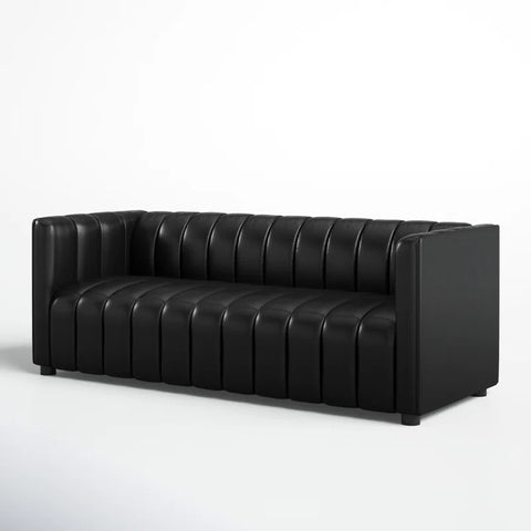 Pipedrive Sofa Couch In Black Color Leatherette by E-furniture