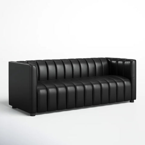 Pipedrive Sofa Couch In Black Color Leatherette by E-furniture