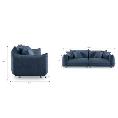 Finesse Sofa Couch In Blue Color by E-furniture