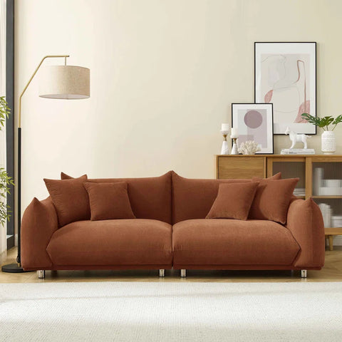 Finesse Sofa Couch In Orange Color by E-furniture