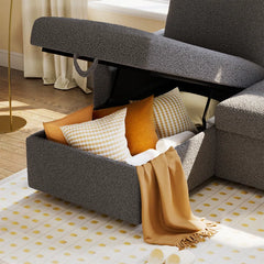 E-Furniture Tableau Sofa Cum Bed | Sofa Cum Bed In Grey  Color