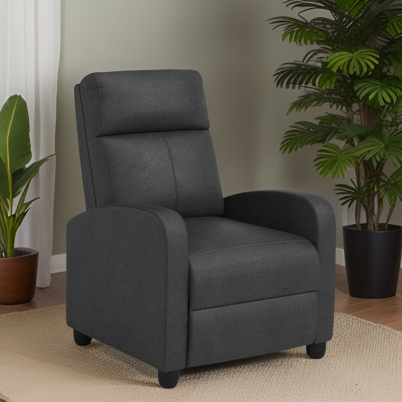 E Furniture Orlando Single Seat Manual mechanism Recliner In leatherrete