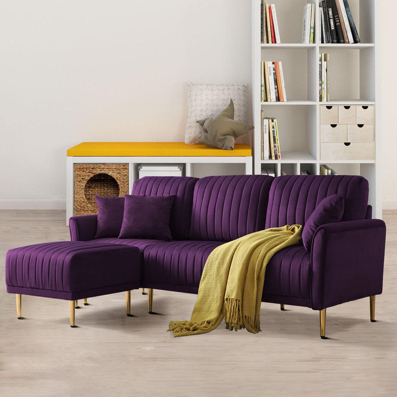 E-Furniture | Majestic Velvet Sofa, Royal Purple