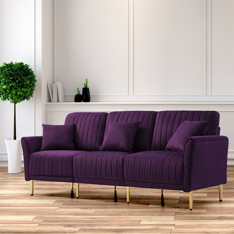 E-Furniture | Majestic Velvet Sofa, Royal Purple