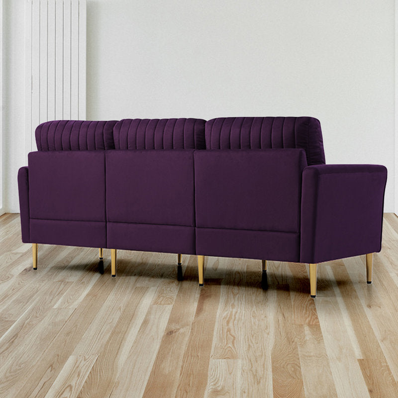 E-Furniture | Majestic Velvet Sofa, Royal Purple