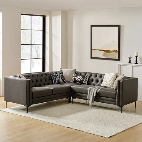 Hadoop Lounger Sofa Set in Grey Color by E-furniture