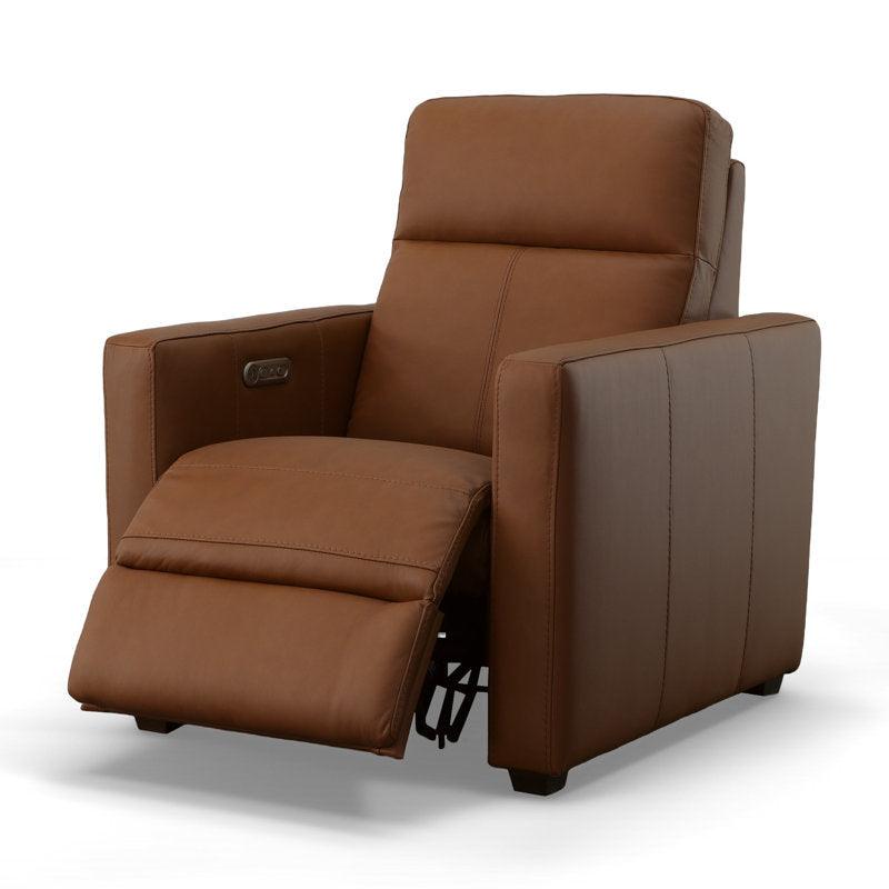 E-Furniture Nevada Single seat Motorised recliner in Choclate brown color leatherrete - E-FURNITURE