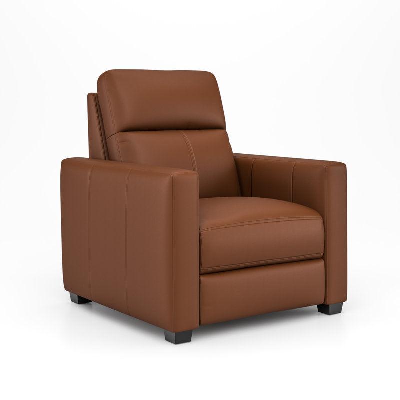 E-Furniture Nevada Single seat Motorised recliner in Choclate brown color leatherrete - E-FURNITURE