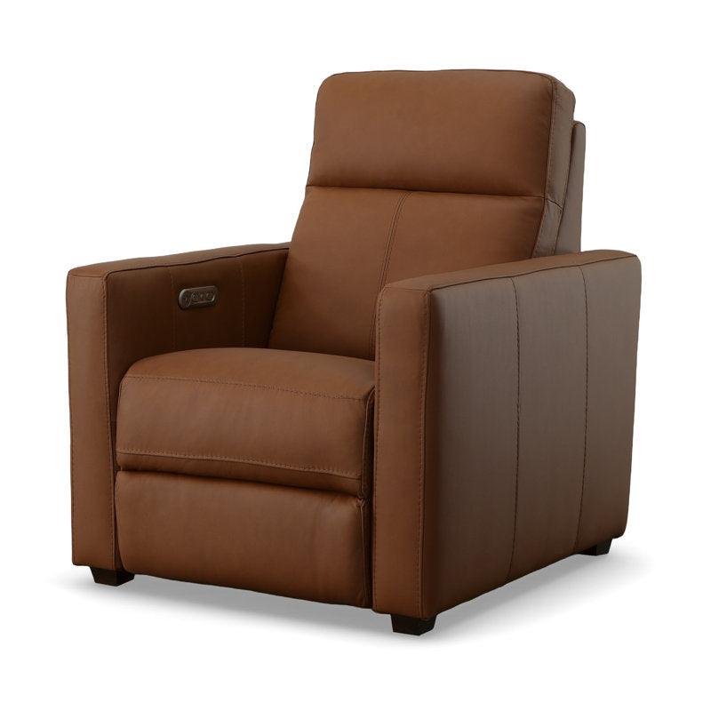 E-Furniture Nevada Single seat Motorised recliner in Choclate brown color leatherrete - E-FURNITURE