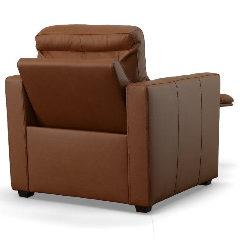 E-Furniture Nevada Single seat Motorised recliner in Choclate brown color leatherrete - E-FURNITURE