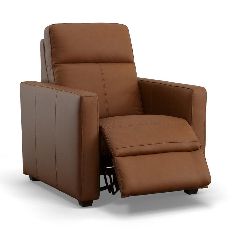 E-Furniture Nevada Single seat Motorised recliner in Choclate brown color leatherrete - E-FURNITURE