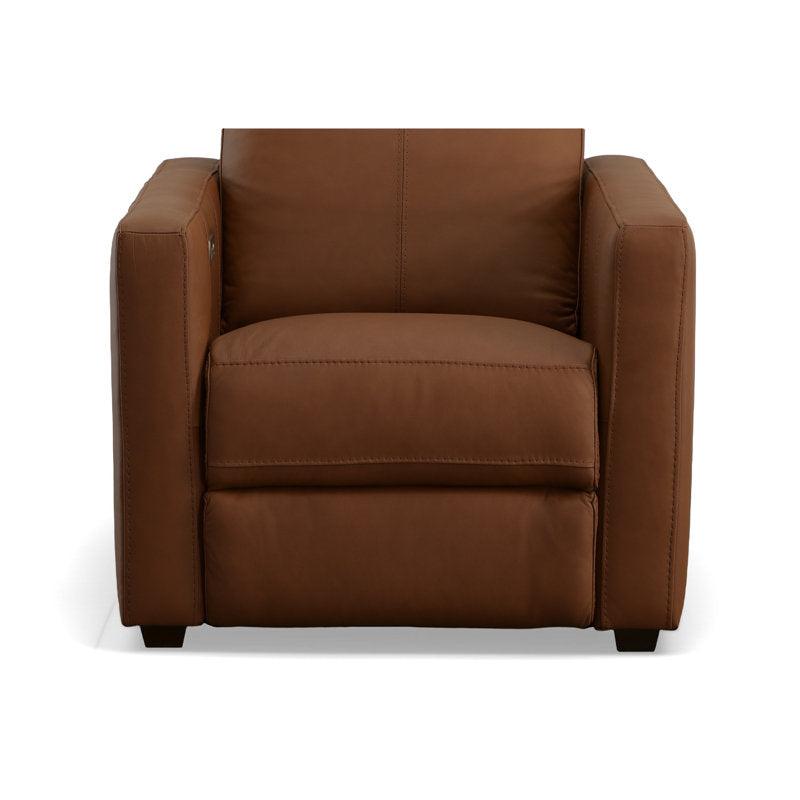 E-Furniture Nevada Single seat Motorised recliner in Choclate brown color leatherrete - E-FURNITURE