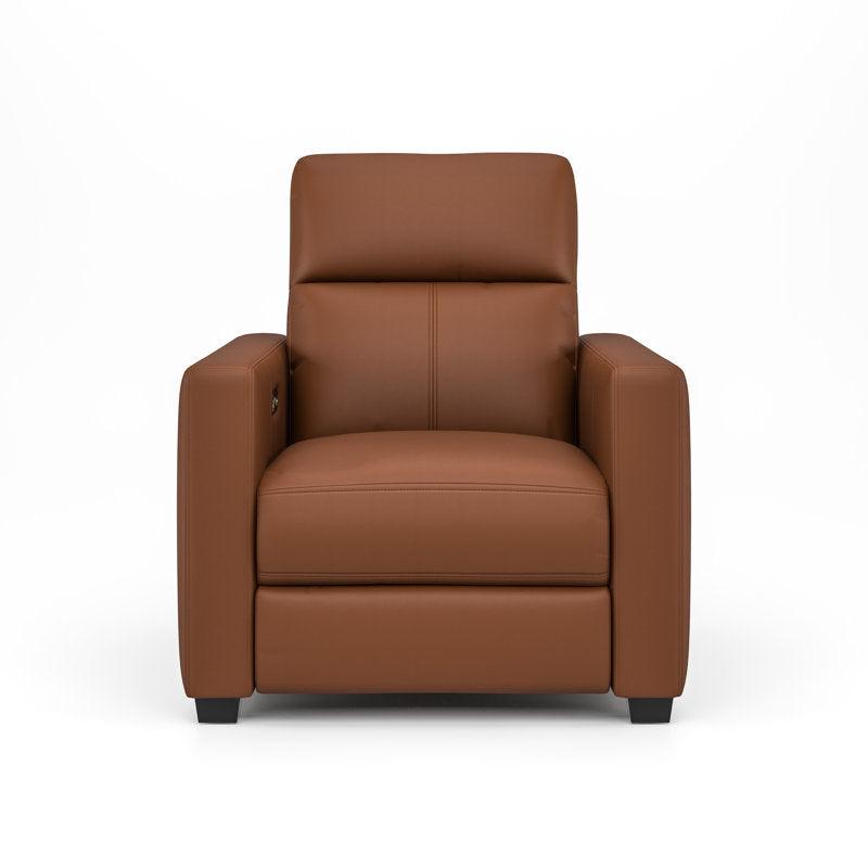 E-Furniture Nevada Single seat Motorised recliner in Choclate brown color leatherrete - E-FURNITURE