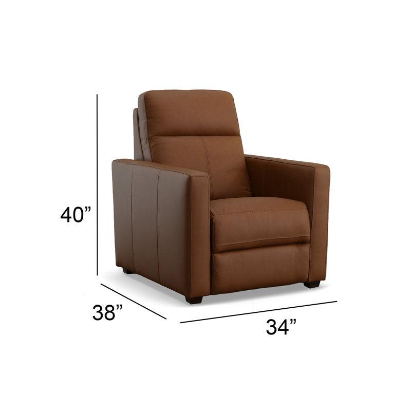 E-Furniture Nevada Single seat Motorised recliner in Choclate brown color leatherrete - E-FURNITURE