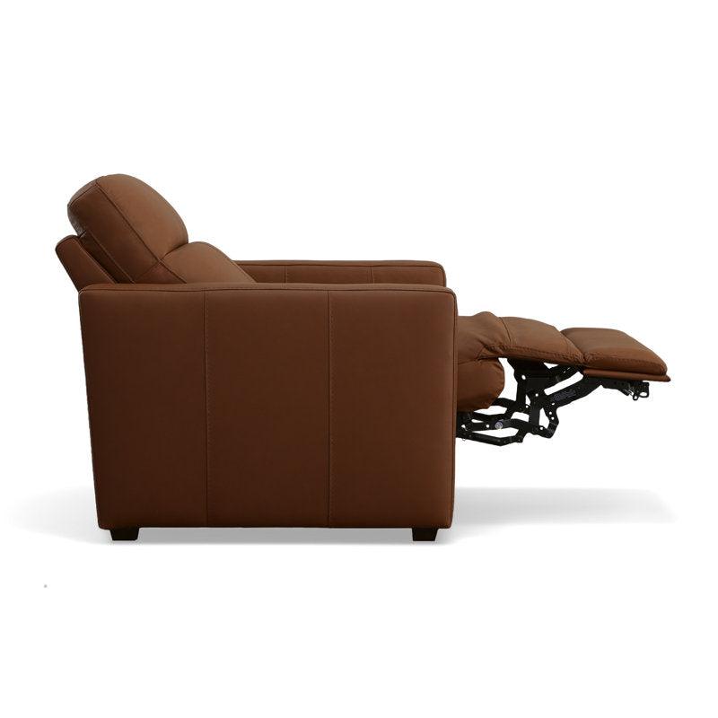 E-Furniture Nevada Single seat Motorised recliner in Choclate brown color leatherrete - E-FURNITURE